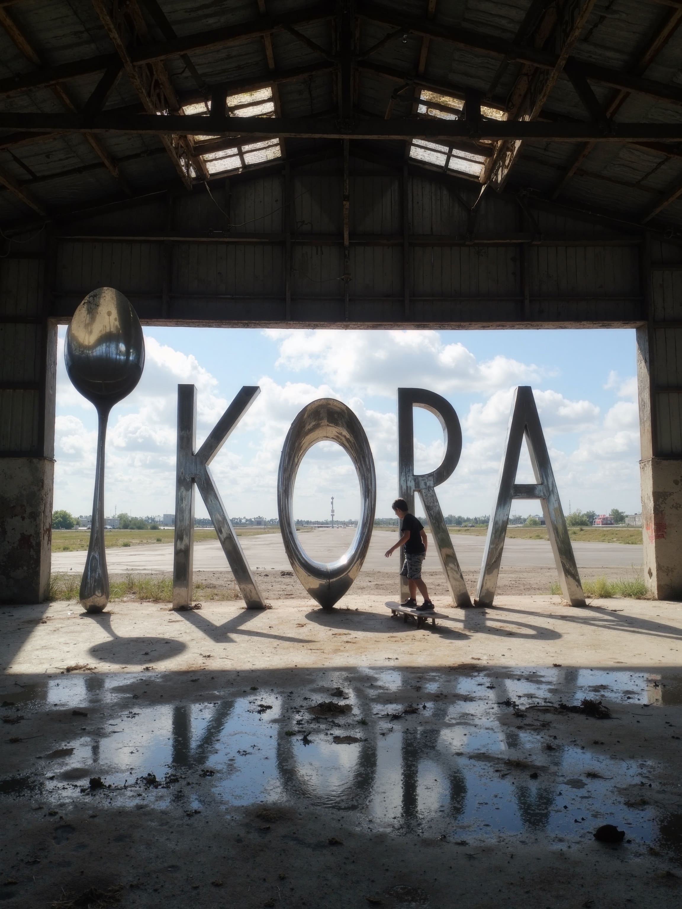 A rebellious young woman on a gritty sidewalk, wearing faux leopard coat and biker boots, captured in dramatic iPhone flash.